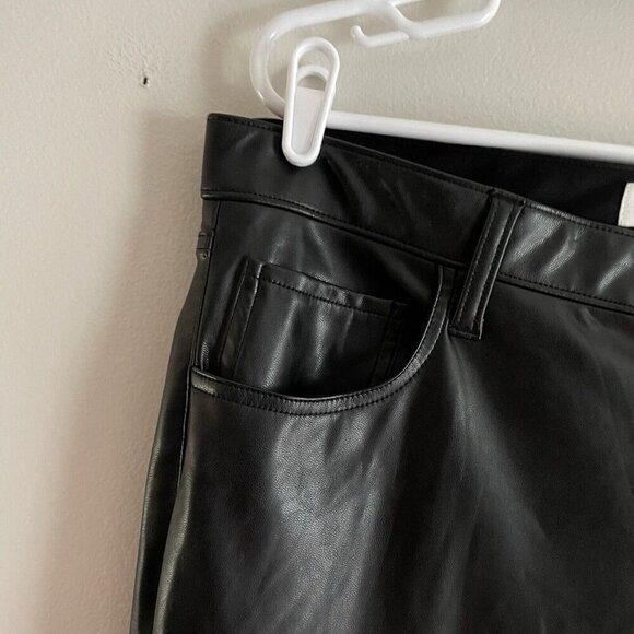 Abercrombie & Fitch 34/18L Vegan Leather Curve Love High Rise 90s Straight Pant - Picture 5 of 10